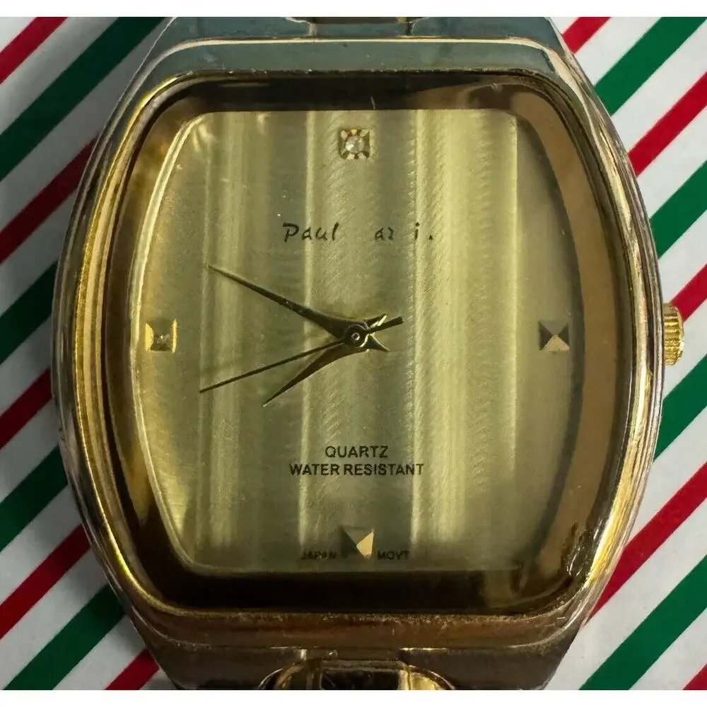 Paul Jardin Men's Silver‎ Toned Link Band Analog Watch Water Resistant *read
